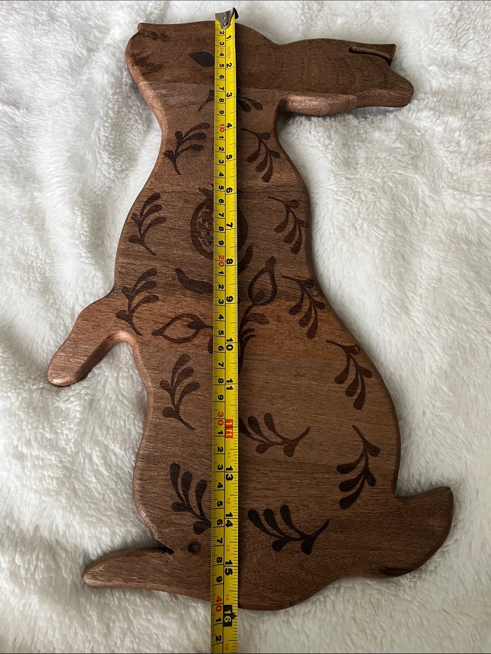 Threshold Brown Rabbit Wooden Cheese Board with Botanical Engraving - Picture 4 of 6